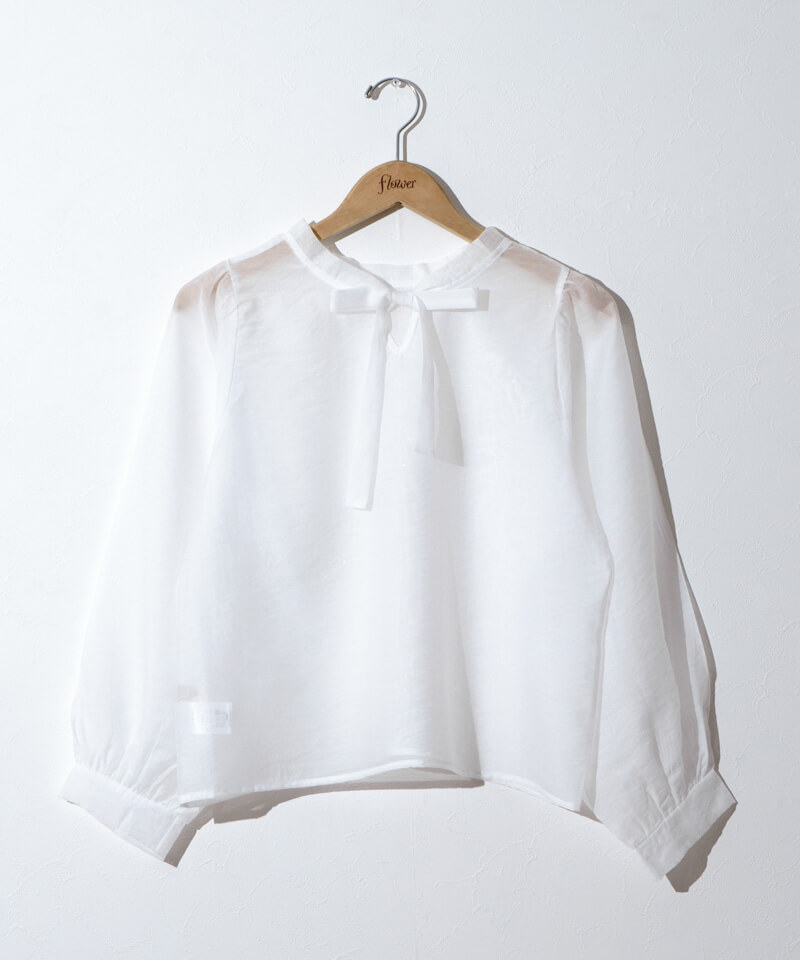 50%OFF】sheer ribbon blouse～ｼｱｰﾘﾎﾞﾝﾌﾞﾗｳｽ | flower／フラワー