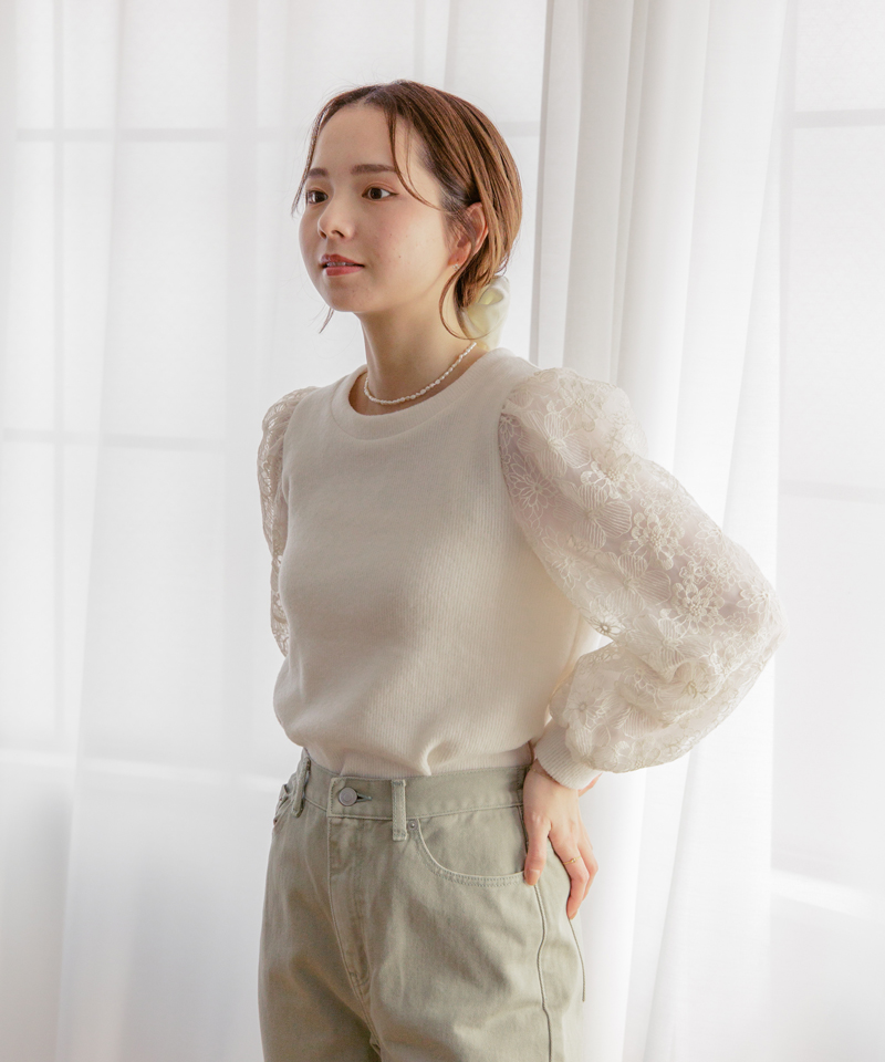 30%OFF】sleeve lace blouse～ｽﾘｰﾌﾞﾚｰｽﾌﾞﾗｳｽ | flower／フラワー公式通販