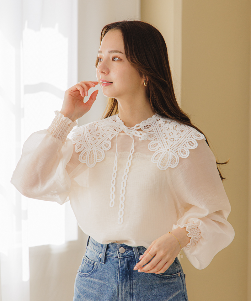 【30%OFF】clear balloon blouse～ｸﾘｱﾊﾞﾙｰﾝﾌﾞﾗｳｽ