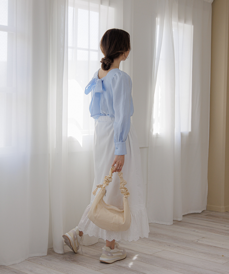 60%OFF】ribbon puff blouse～ﾘﾎﾞﾝﾊﾟﾌﾌﾞﾗｳｽ | flower／フラワー