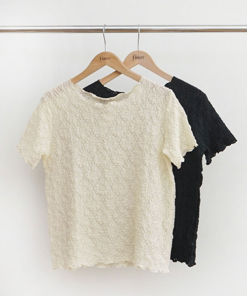 half shabby lace top2～ﾊｰﾌｼｬﾋﾞｰﾚｰｽﾄｯﾌﾟ2 | flower／フラワー