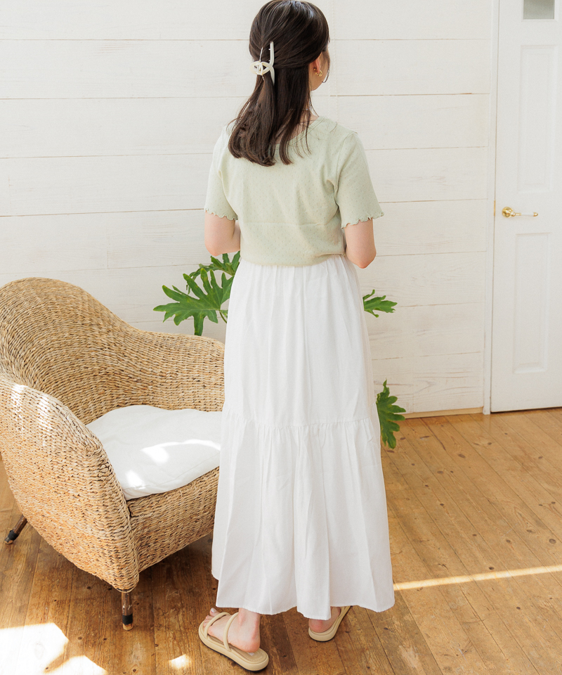 OUTLET】volume tiered skirt～ﾎﾞﾘｭｰﾑﾃｨｱｰﾄﾞｽｶｰﾄ | flower／フラワー