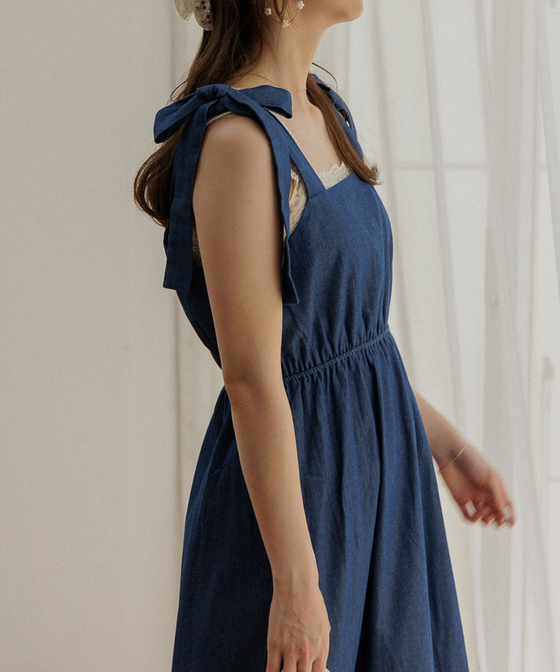 shoulder ribbon onepiece～ｼｮﾙﾀﾞｰﾘﾎﾞﾝﾜﾝﾋﾟｰｽ | flower