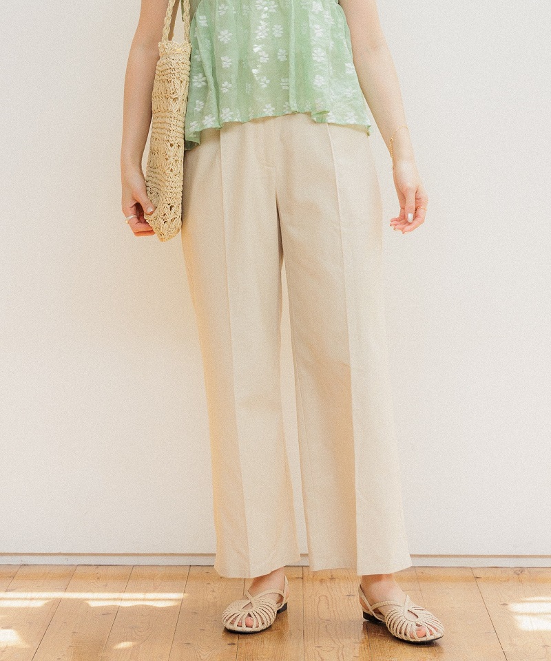 マンション火災 【美品】TODAYFUL Tuck Linen Trousers リネンパンツM