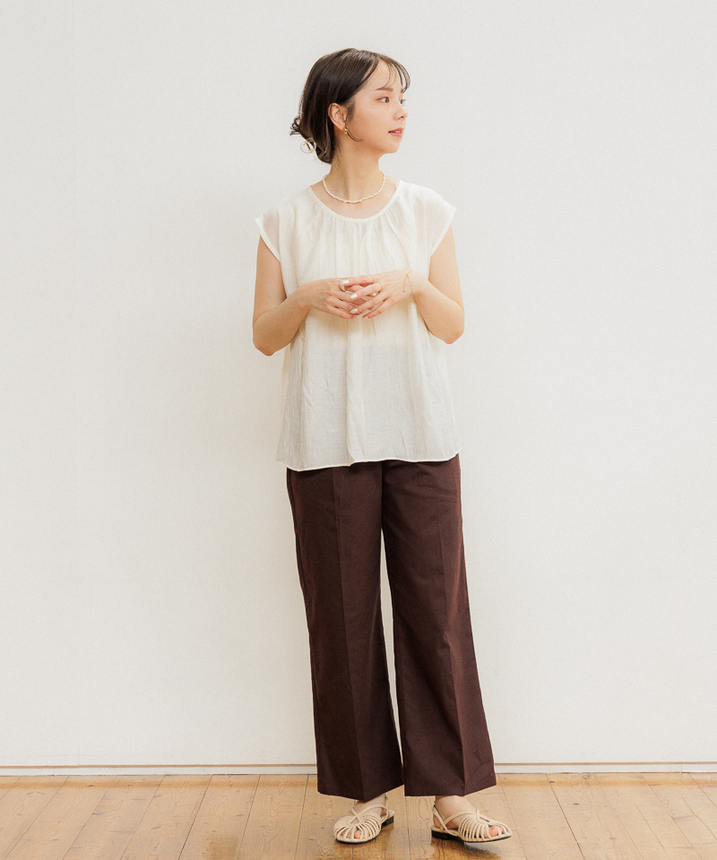 linen tuck pants～ﾘﾈﾝﾀｯｸﾊﾟﾝﾂ | flower／フラワー公式通販