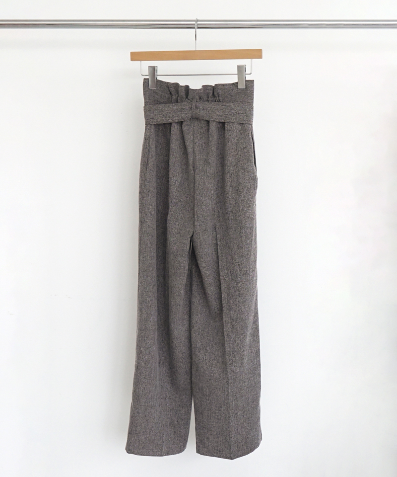 HIGH-WAIST PAPERBAG TROUSERS, Grey