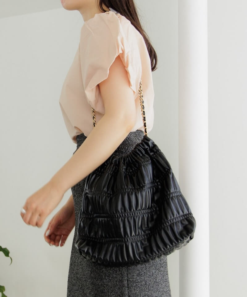 drawstring chain bag～ﾄﾞﾛｰｽﾄﾘﾝｸﾞﾁｪｰﾝﾊﾞｯｸﾞ | flower／フラワー公式通販