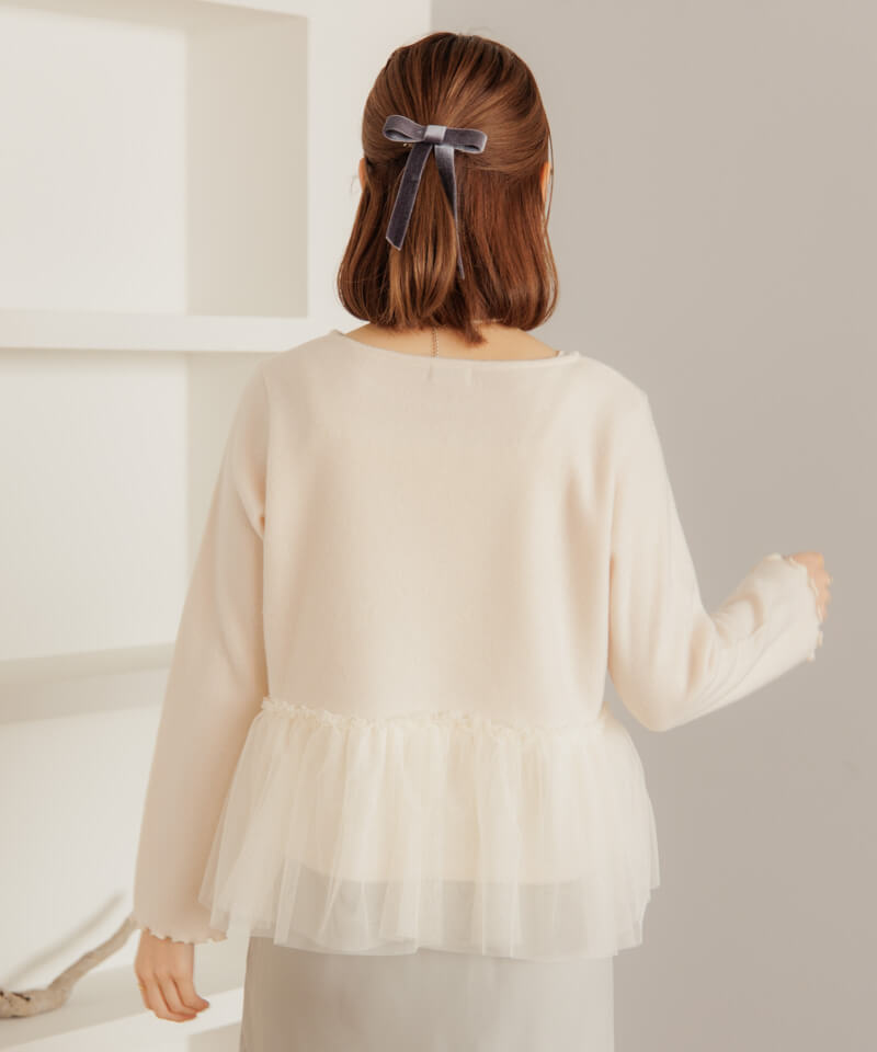 ribbon velour tops（リボンベロアトップス） senee SENEE（セニー）の「ribbon velour tops（リボンベロアトップス