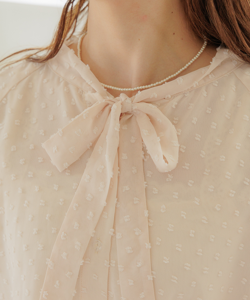 ribbon collar dot blouse～ﾘﾎﾞﾝｶﾗｰﾄﾞｯﾄﾌﾞﾗｳｽ | flower／フラワー公式通販