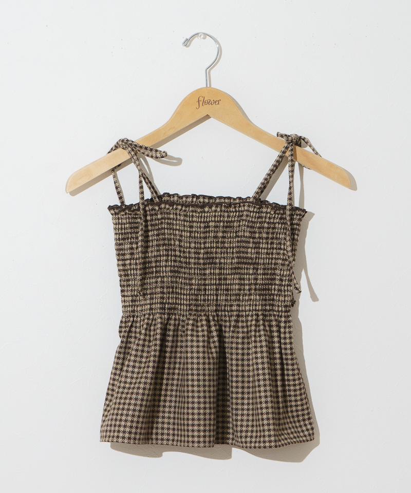 20%OFF】shirring check bustier～ｼｬｰﾘﾝｸﾞﾁｪｯｸﾋﾞｽﾁｪ | flower 