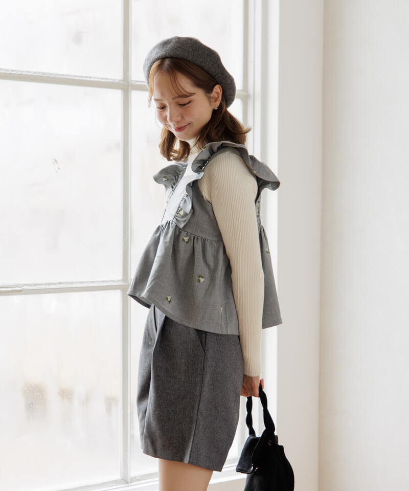 melange half pants～ﾒﾗﾝｼﾞﾊｰﾌﾊﾟﾝﾂ | flower／フラワー公式通販