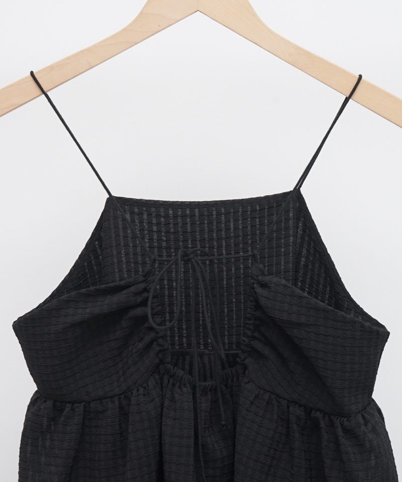 ワンピース SHEER CHECK VOLUME CAMISOLE ONEPIECE SHEER CHECK VOLUME CAMISOLE ONEPIECE