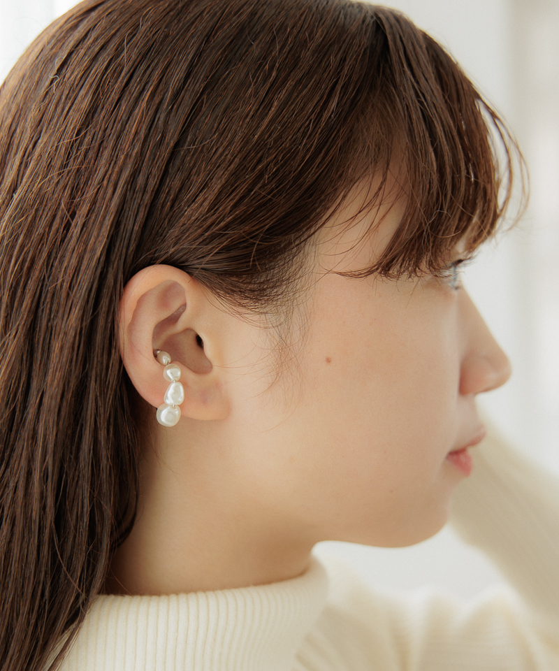 flowing pearl earcuff～ﾌﾛｰｲﾝｸﾞﾊﾟｰﾙｲﾔｰｶﾌ flower／フラワー公式通販