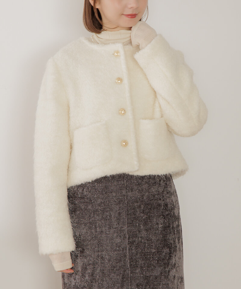 【新品未使用】Carla フラッフィージャケット fluffy jacket fluffy jacket～ﾌﾗｯﾌｨｰｼﾞｬｹｯﾄ | flower／フラワー公式通販