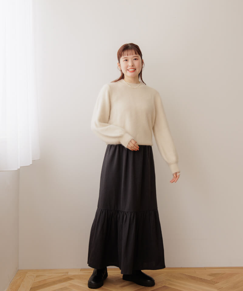 calm tiered skirt～ｶｰﾑﾃｨｱｰﾄﾞｽｶｰﾄ | flower／フラワー公式通販