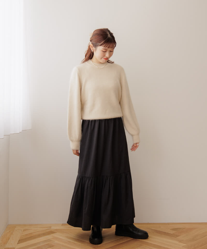 calm tiered skirt～ｶｰﾑﾃｨｱｰﾄﾞｽｶｰﾄ | flower／フラワー公式通販