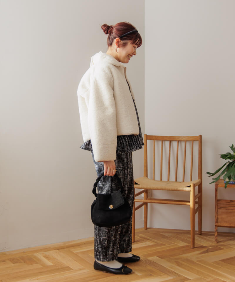 OUTLET】fluffy tweed bustier～ﾌﾗｯﾌｨﾂｲｰﾄﾞﾋﾞｽﾁｪ | flower／フラワー 