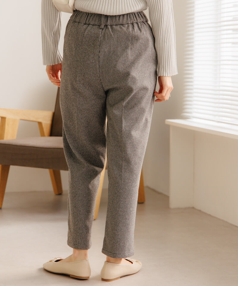 OUTLET】check frill tapered pants～ﾁｪｯｸﾌﾘﾙﾃｰﾊﾟｰﾄﾞﾊﾟﾝﾂ
