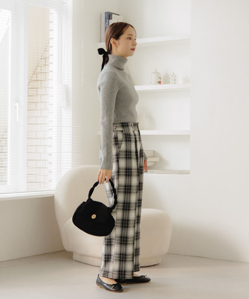 OUTLET】powdery check pants～ﾊﾟｳﾀﾞﾘｰﾁｪｯｸﾊﾟﾝﾂ | flower／フラワー  