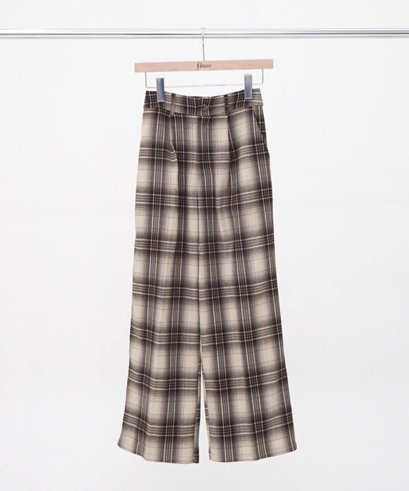 OUTLET】powdery check pants～ﾊﾟｳﾀﾞﾘｰﾁｪｯｸﾊﾟﾝﾂ | flower／フラワー 