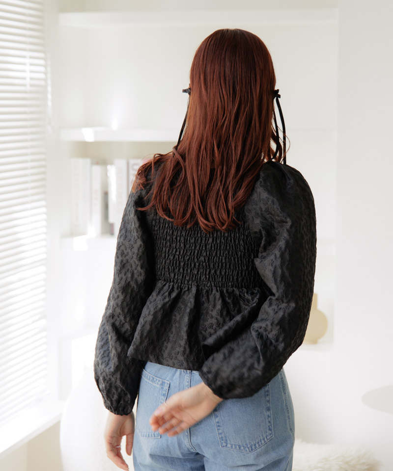 60%OFF】flower shirring blouse～ﾌﾗﾜｰｼｬｰﾘﾝｸﾞﾌﾞﾗｳｽ | flower