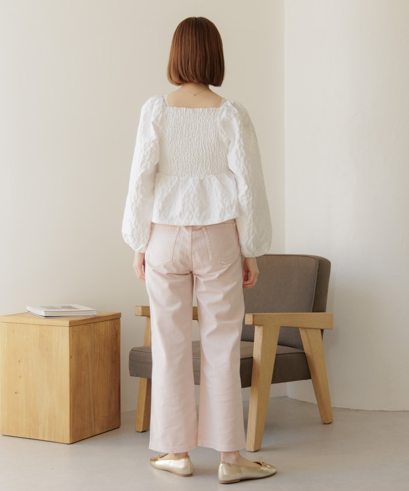 60%OFF】flower shirring blouse～ﾌﾗﾜｰｼｬｰﾘﾝｸﾞﾌﾞﾗｳｽ | flower