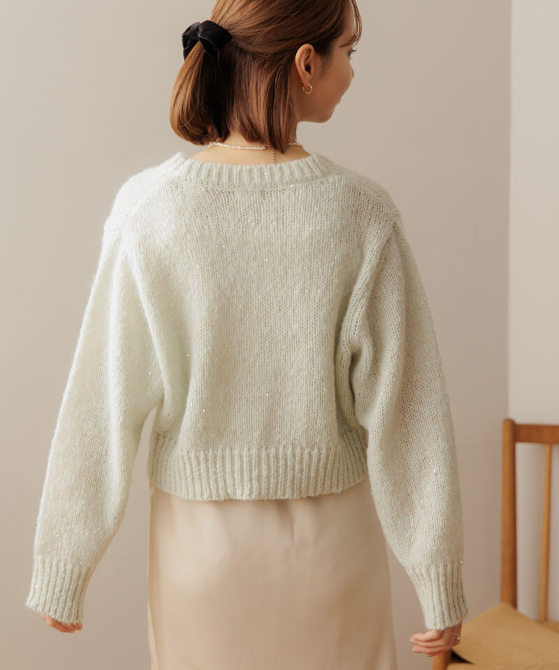 ☆spangle knit cardigan～ｽﾊﾟﾝｺｰﾙﾆｯﾄｶｰﾃﾞｨｶﾞﾝ | flower／フラワー公式通販