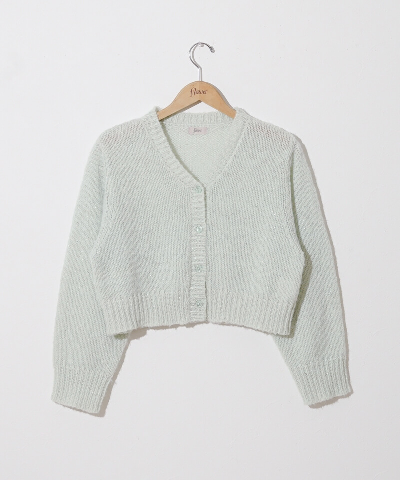 spangle knit cardigan～ｽﾊﾟﾝｺｰﾙﾆｯﾄｶｰﾃﾞｨｶﾞﾝ | flower／フラワー公式通販