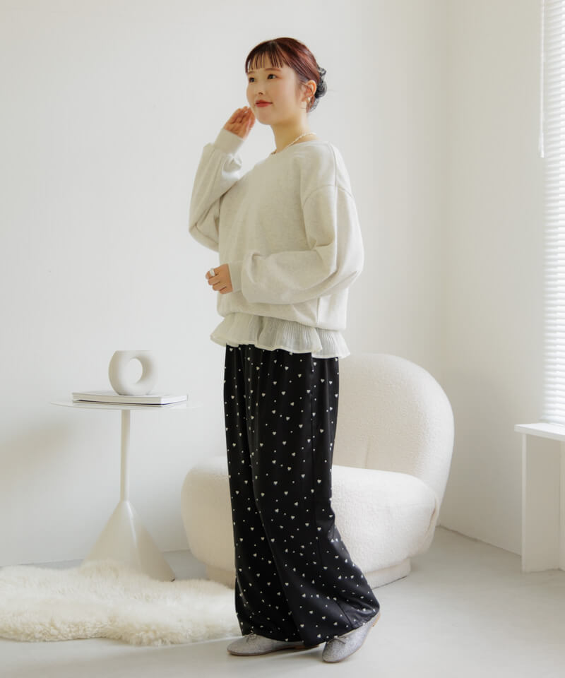 新品未使用⭐︎jnhearts Airily Bottoms Flower 50%OFF】loosely heart pants～ﾙｰｽﾞﾘｰﾊｰﾄﾊﾟﾝﾂ | flower