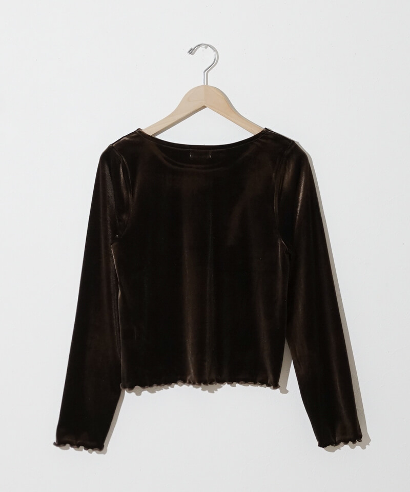 50%OFF】glossy velour top～ｸﾞﾛｯｼｰﾍﾞﾛｱﾄｯﾌﾟ | flower／フラワー公式通販