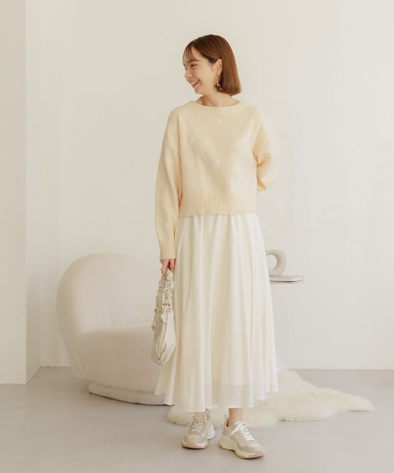 20%OFF】flowing gather skirt～ﾌﾛｰｲﾝｸﾞｷﾞｬｻﾞｰｽｶｰﾄ | flower／フラワー