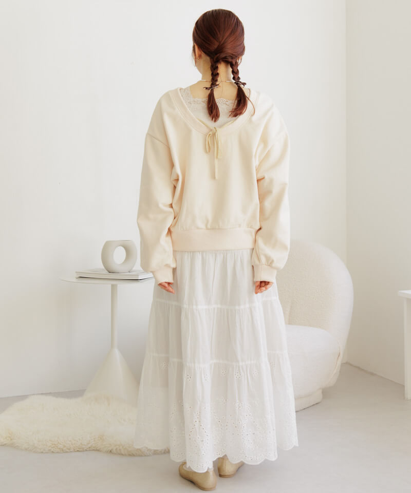 40%OFF】charming ribbon sweat～ﾁｬｰﾐﾝｸﾞﾘﾎﾞﾝｽｳｪｯﾄ | flower
