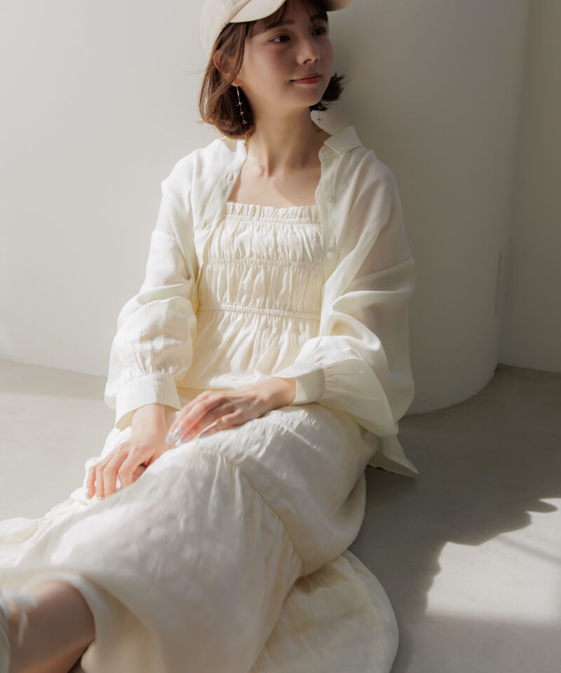 20%OFF】sorbet gather shirts～ｿﾙﾍﾞｷﾞｬｻﾞｰｼｬﾂ | flower