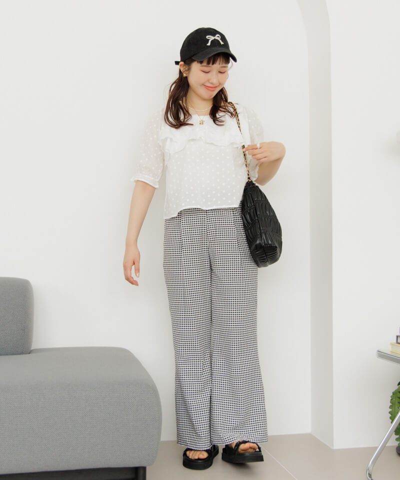 gingham flare pants ギンガムフレアパンツ 60%OFF】gingham flare pants～ｷﾞﾝｶﾞﾑﾌﾚｱﾊﾟﾝﾂ | flower