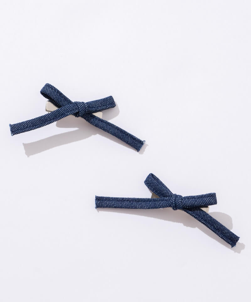 denim ribbon clip～ﾃﾞﾆﾑﾘﾎﾞﾝｸﾘｯﾌﾟ(2pc) | flower／フラワー公式通販