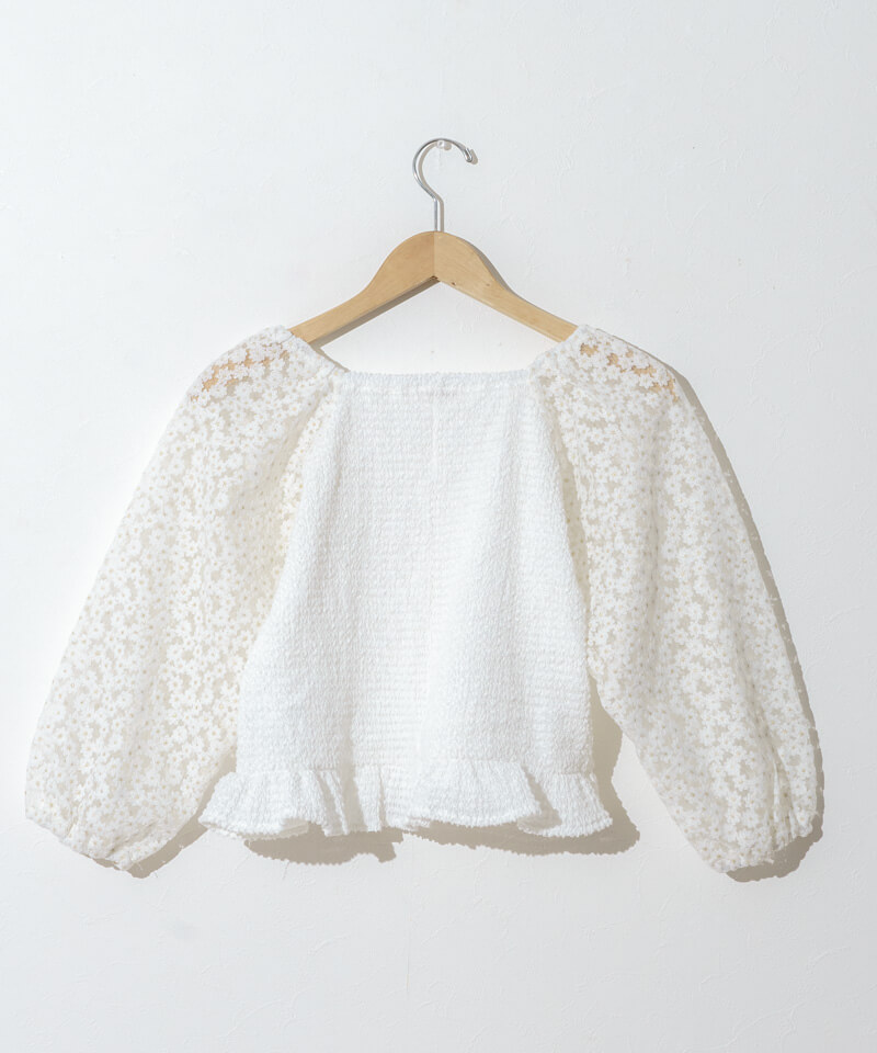 シャルマントサック　フラワーブラウス ピグメントフラワーブラウス(ブラウス・シャツ)｜TOPS（トップス