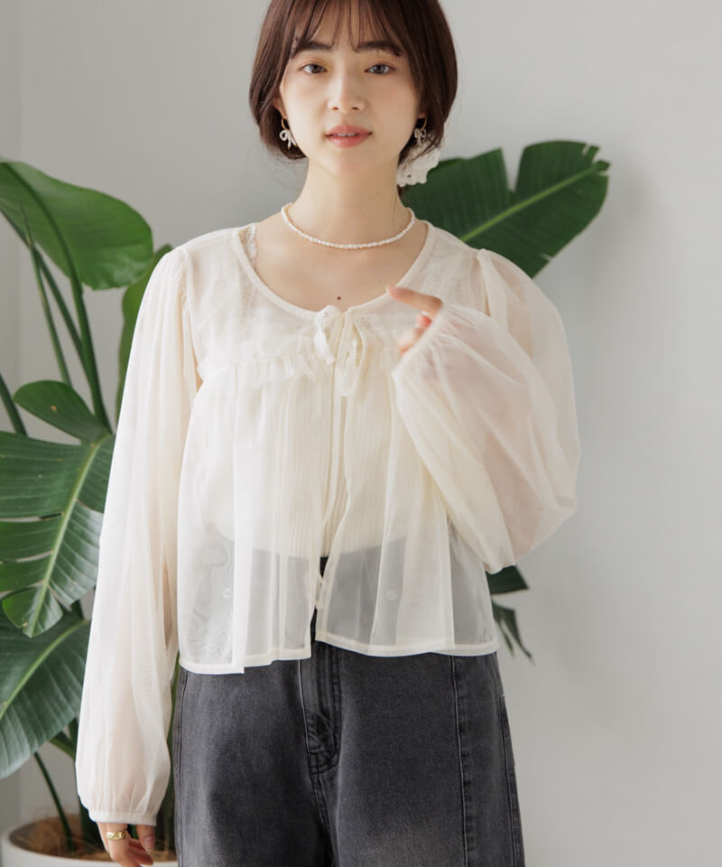 flower - flower♡新作フリルブラウス 30%OFF】flower collar blouse～ﾌﾗﾜｰｶﾗｰﾌﾞﾗｳｽ | flower