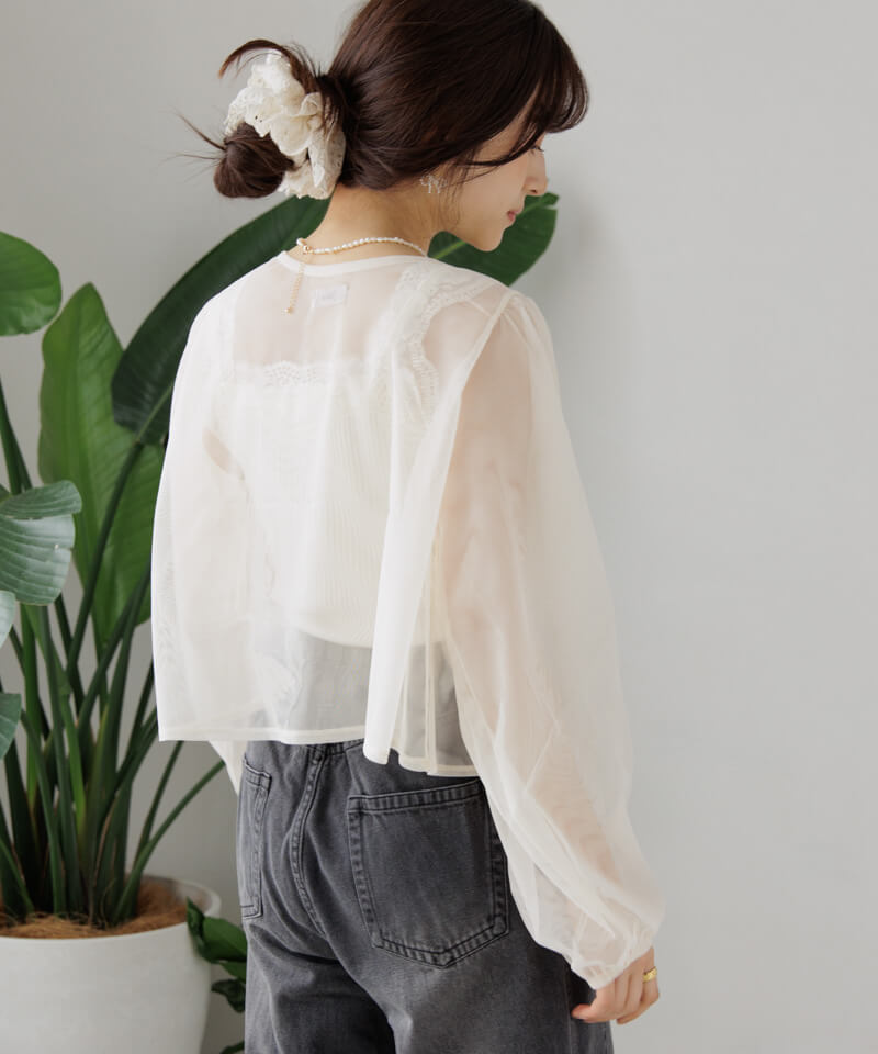 40%OFF】frill tulle blouse～ﾌﾘﾙﾁｭｰﾙﾌﾞﾗｳｽ | flower／フラワー公式通販