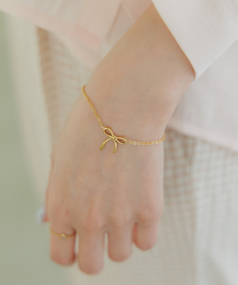 ribbon chain bracelet～ﾘﾎﾞﾝﾁｪｰﾝﾌﾞﾚｽﾚｯﾄ | flower／フラワー
