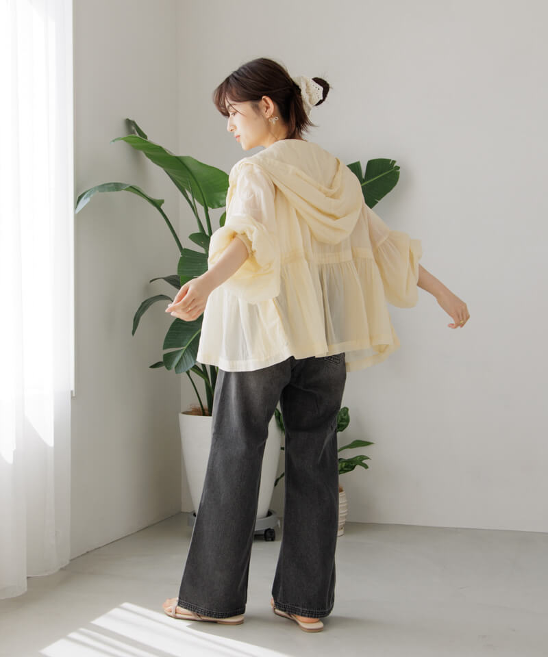 flower ライトリーフリルフーディー 30%OFF】lightly frill hoodie～ﾗｲﾄﾘｰﾌﾘﾙﾌｰﾃﾞｨｰ | flower