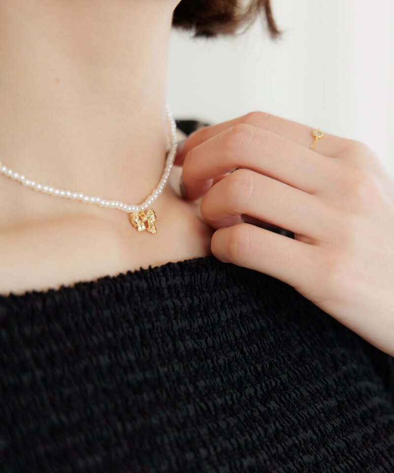 shelly ribbon necklace～ｼｪﾘｰﾘﾎﾞﾝﾈｯｸﾚｽ | flower／フラワー公式通販