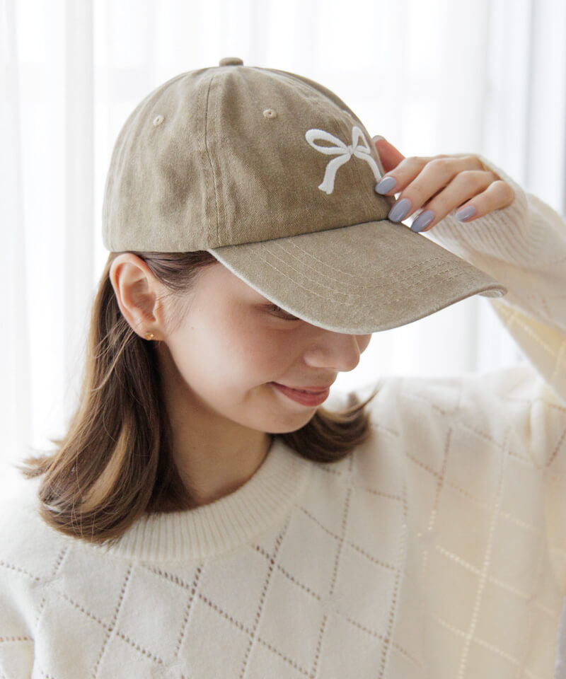【海外 正規品】 ribbon embroidery cap～ﾘﾎﾞﾝｴﾝﾌﾞﾛｲﾀﾞﾘｰｷｬｯﾌﾟ | flower 帽子