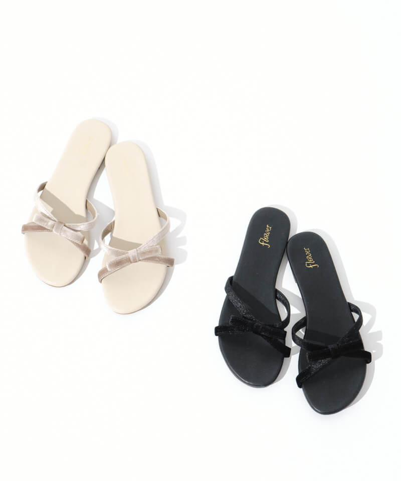 velour ribbon mule～ﾍﾞﾛｱﾘﾎﾞﾝﾐｭｰﾙ | flower／フラワー公式通販