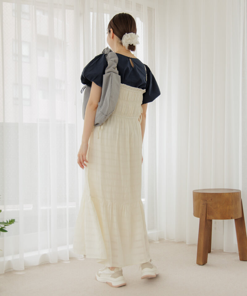 40%OFF】shirring gingham bag～ｼｬｰﾘﾝｸﾞｷﾞﾝｶﾞﾑﾊﾞｯｸﾞ | flower