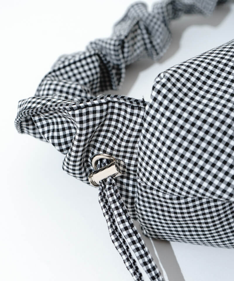 shirring gingham bag～ｼｬｰﾘﾝｸﾞｷﾞﾝｶﾞﾑﾊﾞｯｸﾞ | flower／フラワー