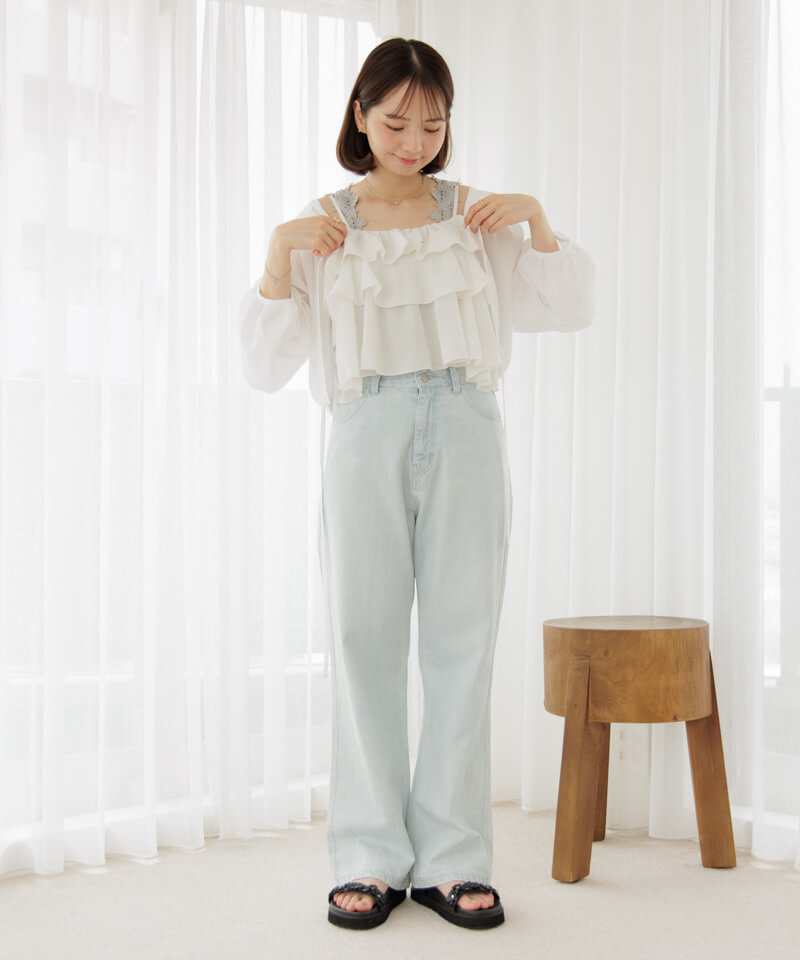 キャミソール フラワーモチーフレースキャミ フラワーモチーフレースキャミ – LA BELLE ETUDE online store