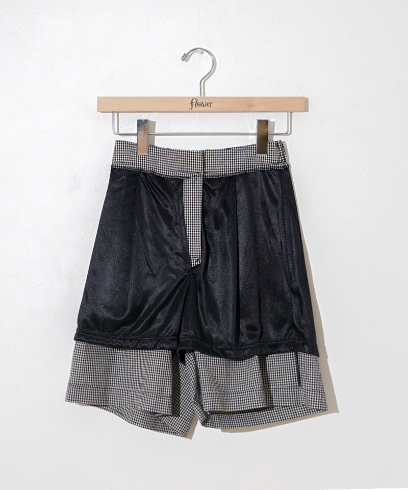 40%OFF】gingham half pants～ｷﾞﾝｶﾞﾑﾊｰﾌﾊﾟﾝﾂ | flower／フラワー