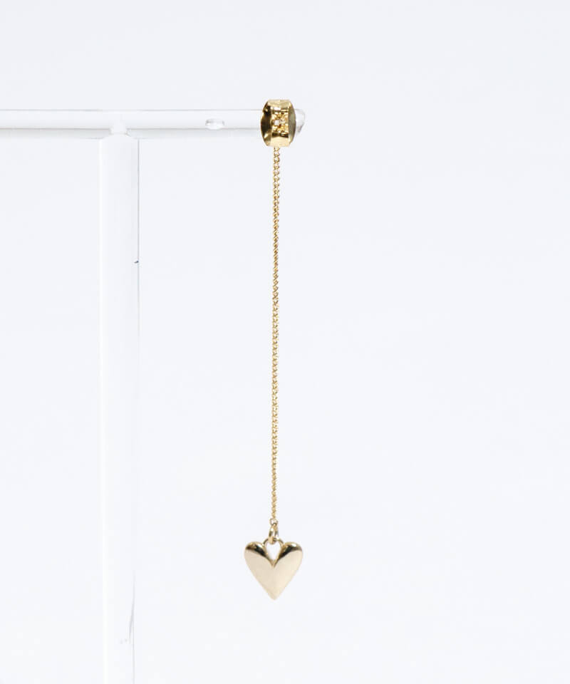 STONE HENgE/送料込み/関税込み 14K heart Cubic ピアス 14G 16G ］英字とキュービックを並べた ハートフレーム デザイン