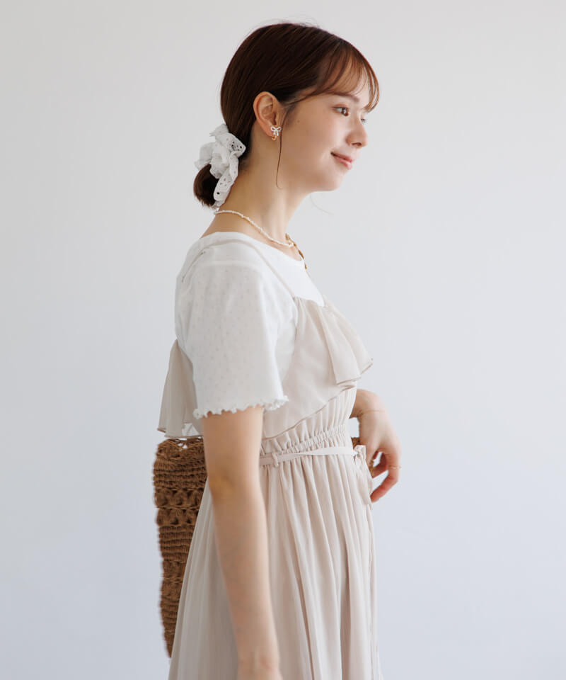 Kana♡  リボン 刺繍 アイボリー ×スモーキーピンク フリル ベビー袴 花柄刺繍ピンク× アイボリー 70/80 ベビー服 KANA KANA