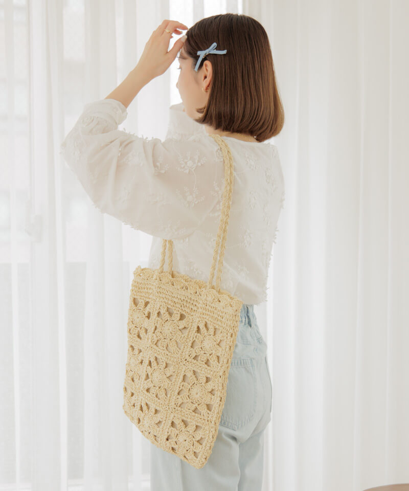 10%OFF】flower crochet tote～ﾌﾗﾜｰｸﾛｼｪﾄｰﾄ | flower／フラワー